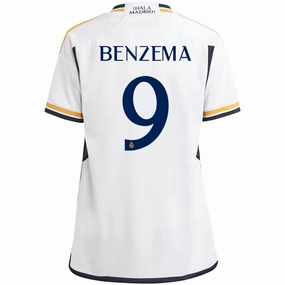 adidas Youth Real Madrid Karim Benzema Home Jersey 23/24 (White) Sporty Appeal Fast Response