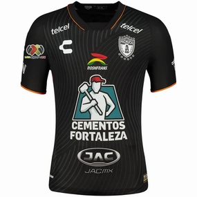 Durable Double Stitching All-Day Wear Charly Pachuca Away Jersey w/ Liga MX Patch 23/24 (Black)