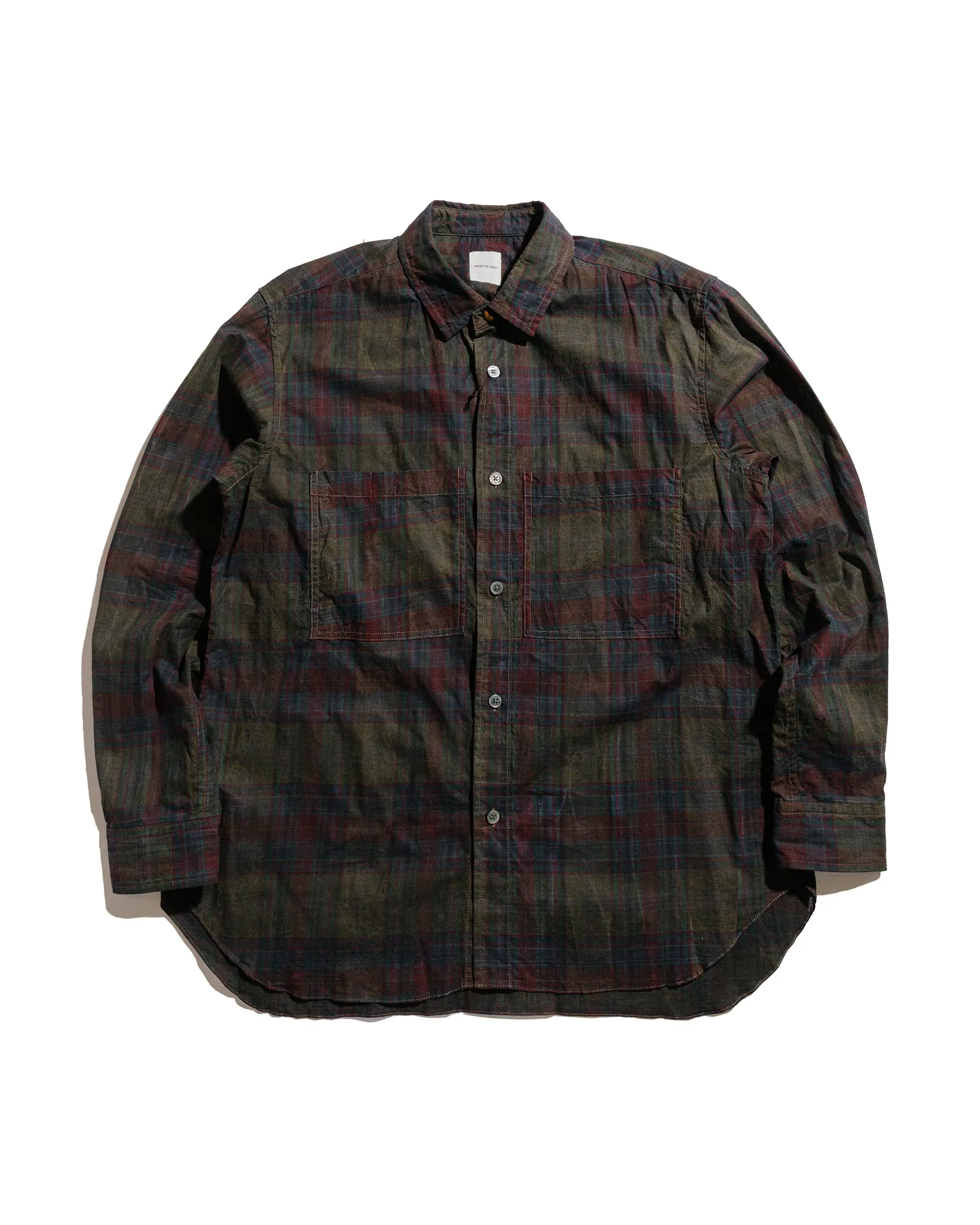 Athletic Look Professional Look Sage de Cret Sumi Ink Madras Check Work Shirt Yellow