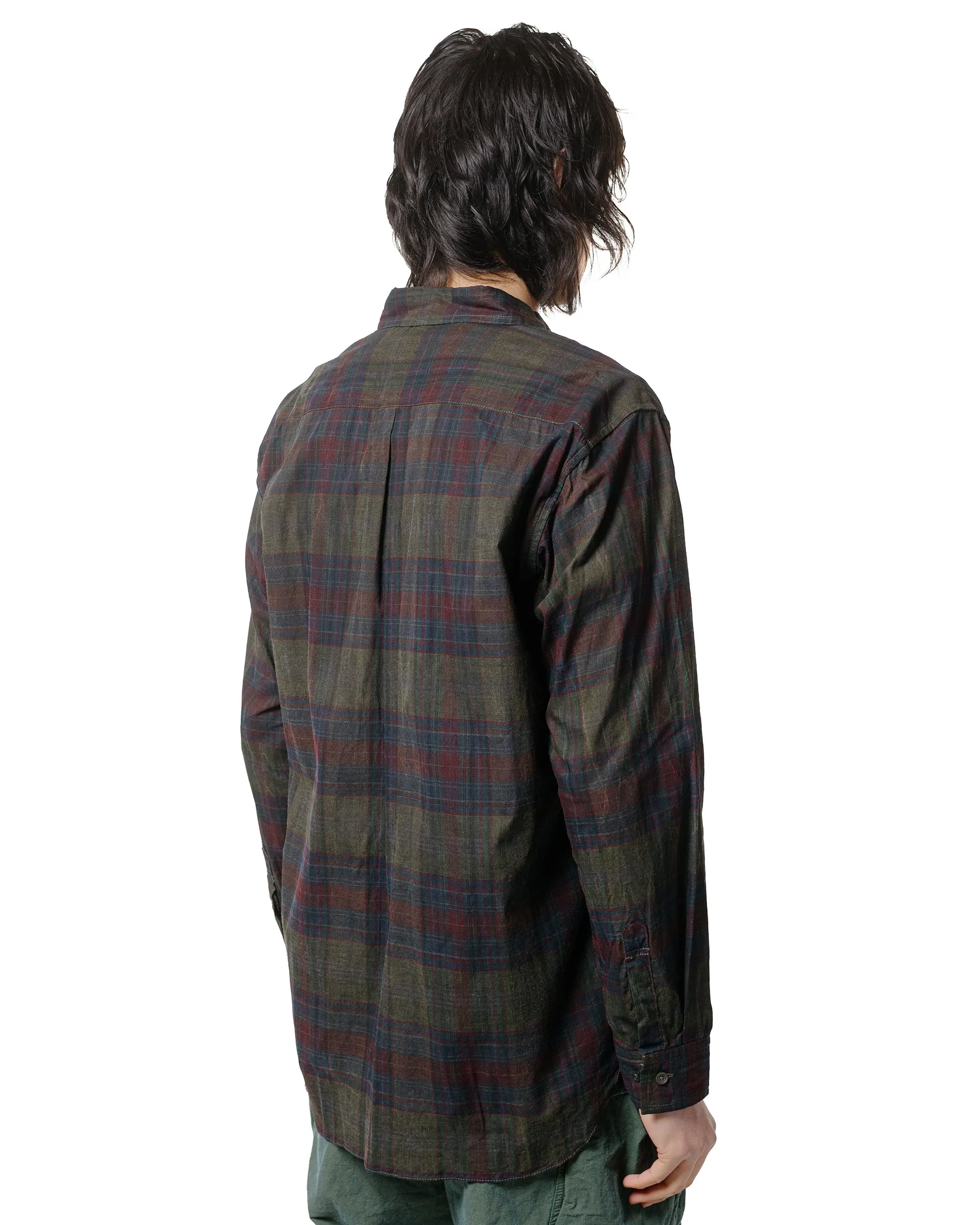 Sage de Cret Sumi Ink Madras Check Work Shirt Yellow Bold Graphics Dressy look