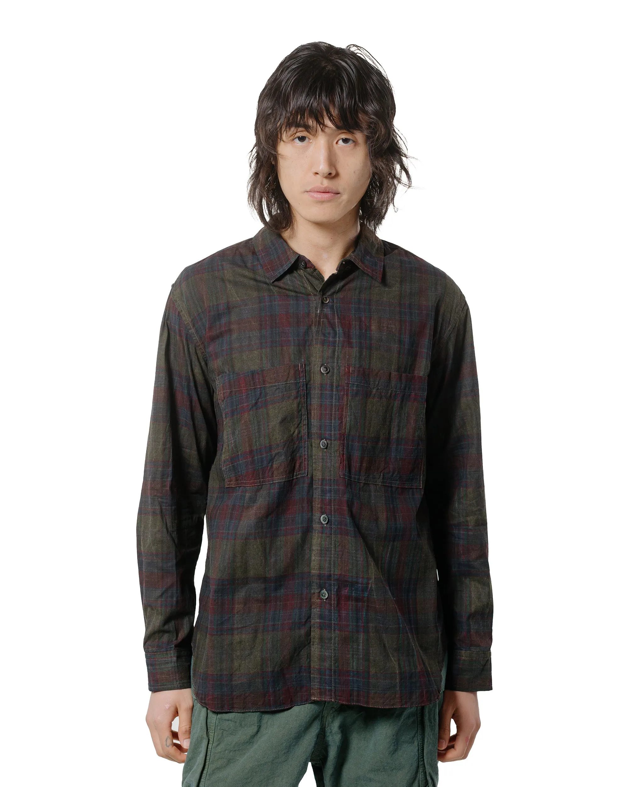 Sage de Cret Sumi Ink Madras Check Work Shirt Yellow Wardrobe Staple Geometric Design