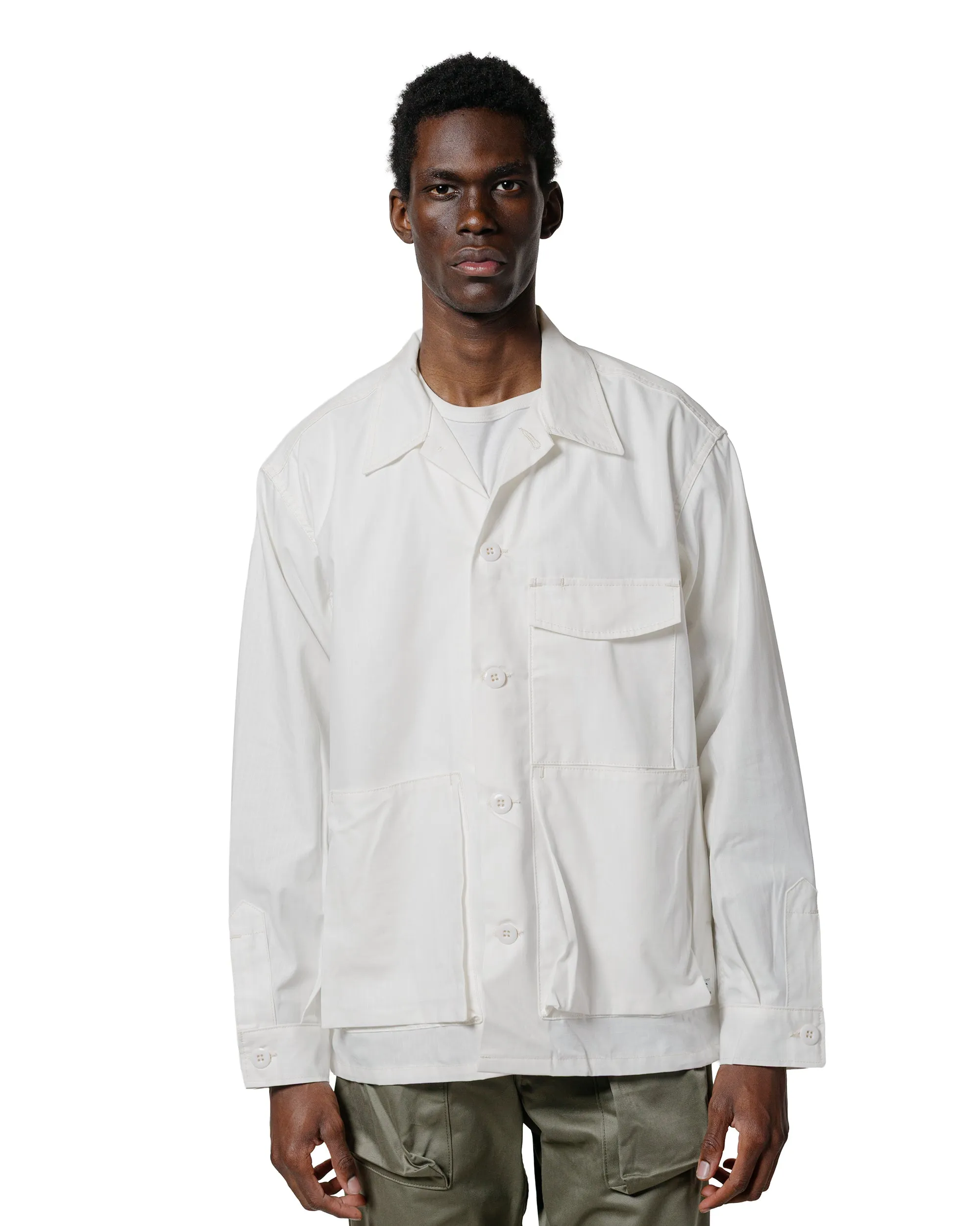 Sassafras Digs Crew Half Army Ripstop Off White Comfortable Fabric