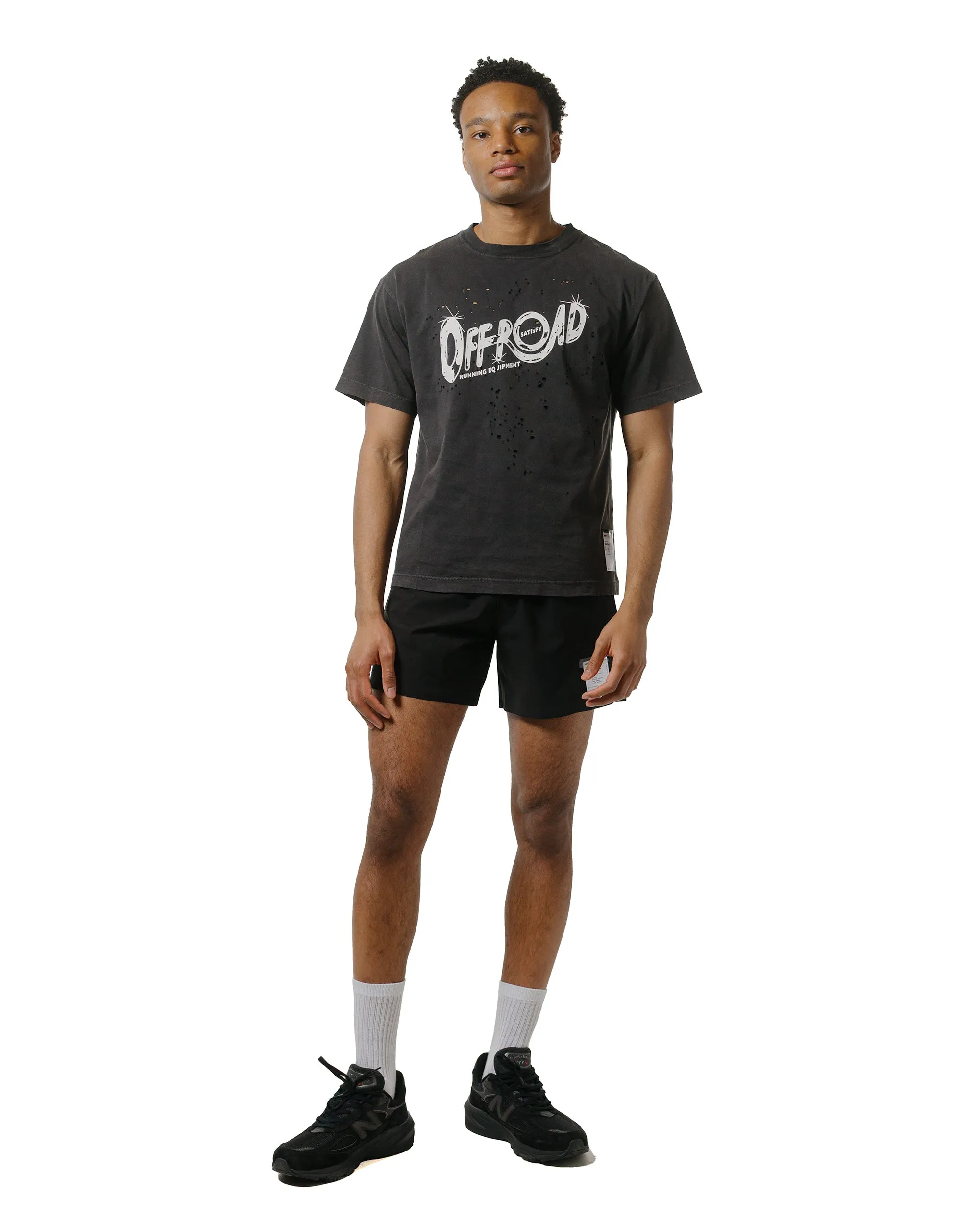 Slim Fit Cut SATISFY MothTech T-Shirt Aged Black Offroad