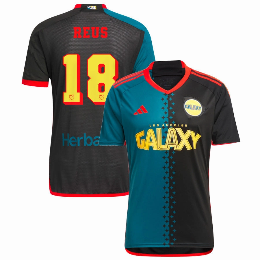 adidas LA Galaxy Marco Reus Third Jersey 24/25 (Black/Virdia) Yarn Dyed Fabric