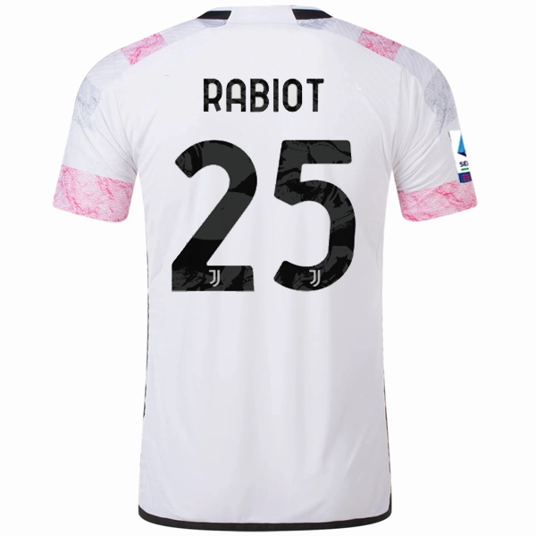 adidas Juventus Authentic Adrian Rabiot Away Jersey w/ Serie A Patch 23/24 (White) Unisex style