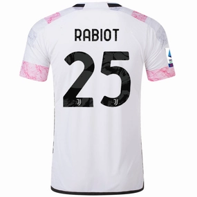 Adaptable Fit Flexible Neckline adidas Juventus Authentic Adrian Rabiot Away Jersey w/ Serie A Patch 23/24 (White)