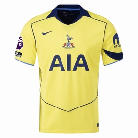 Nike Men's Tottenham T90 Third Jersey w/ EPL   No Room For Racism 25/26 (Dynamic Yellow/Blue Void) High Durability Weave