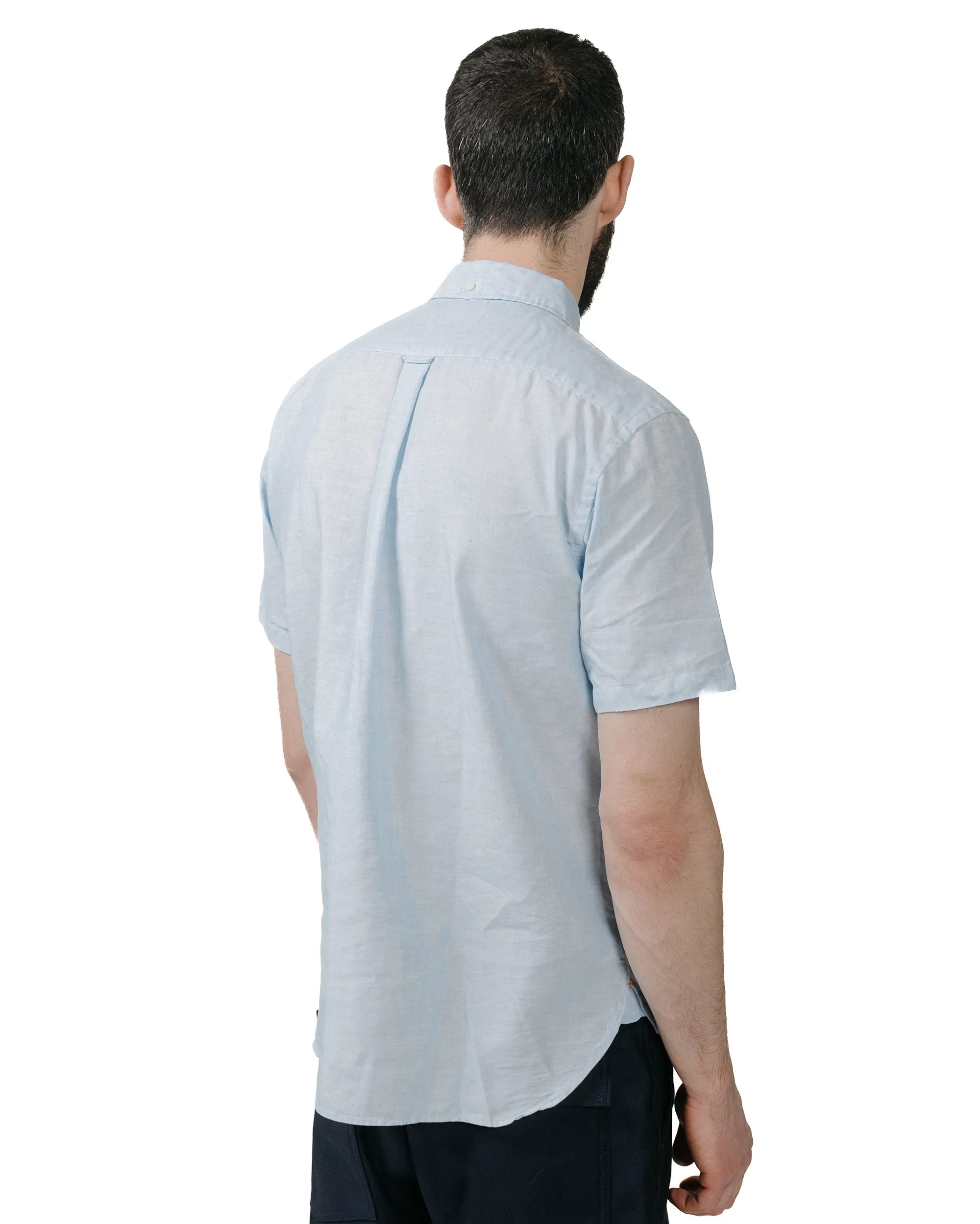 Beams Plus B.D. Short Sleeve COOLMAX? Linen Sax Soft Stretch Collar