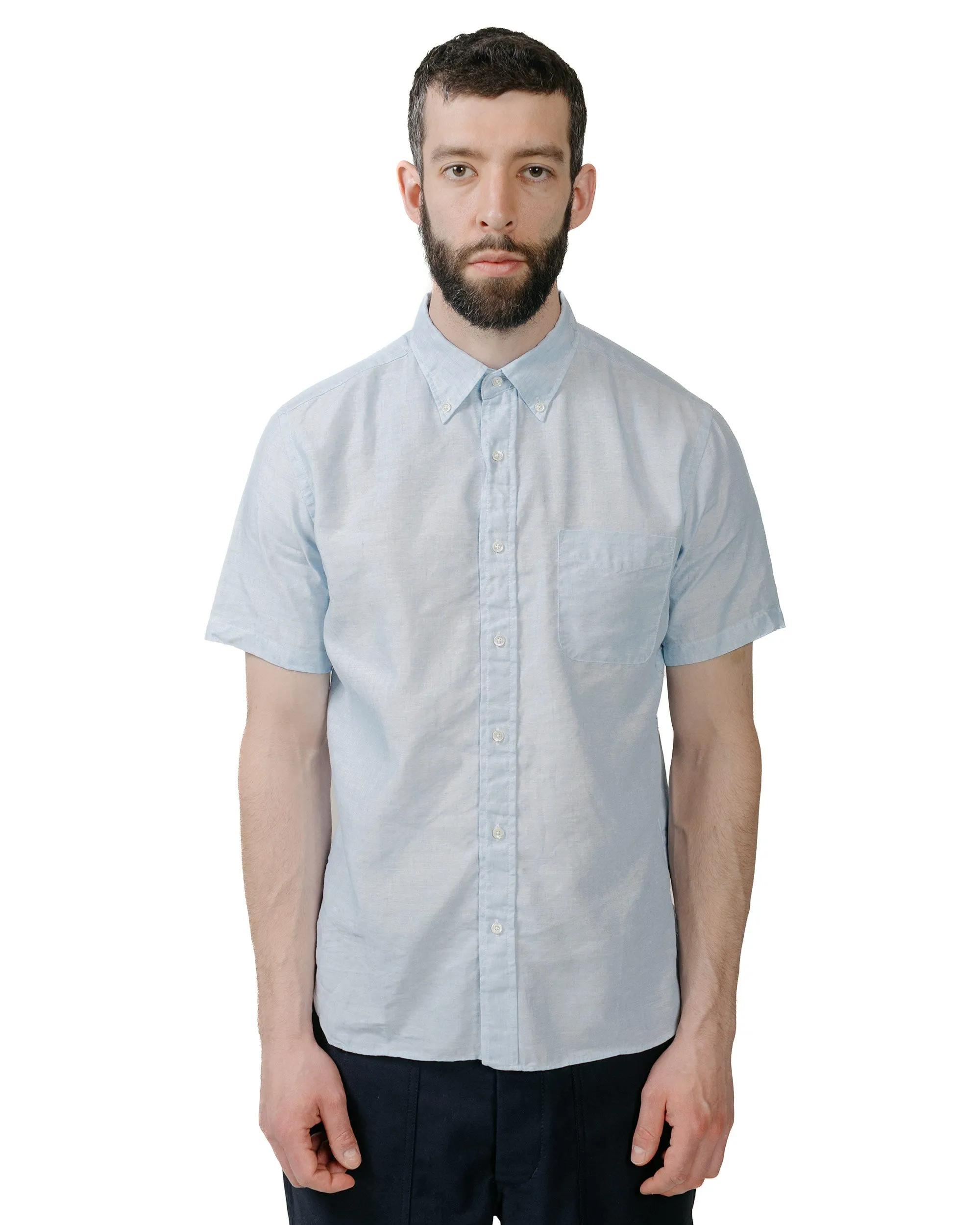 Smooth Texture Beams Plus B.D. Short Sleeve COOLMAX? Linen Sax
