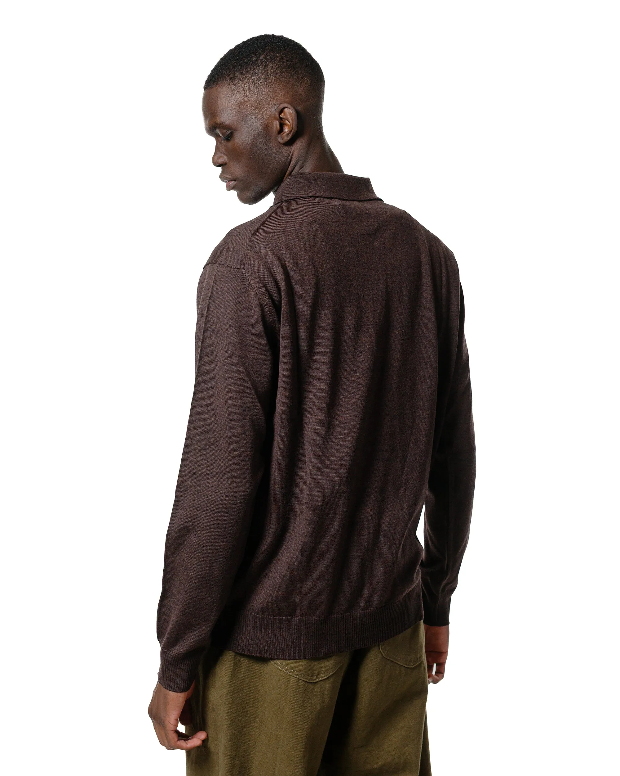 Another Aspect Another Polo Shirt 2.0 Brown Melange All day wearability