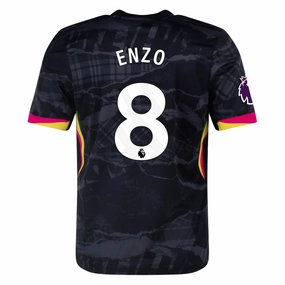 Lightweight Thermal Fabric Agile Fit Nike Chelsea Enzo Fernandez Third Jersey w/ EPL Patch 24/25 (Anthracite/Pink Prime)
