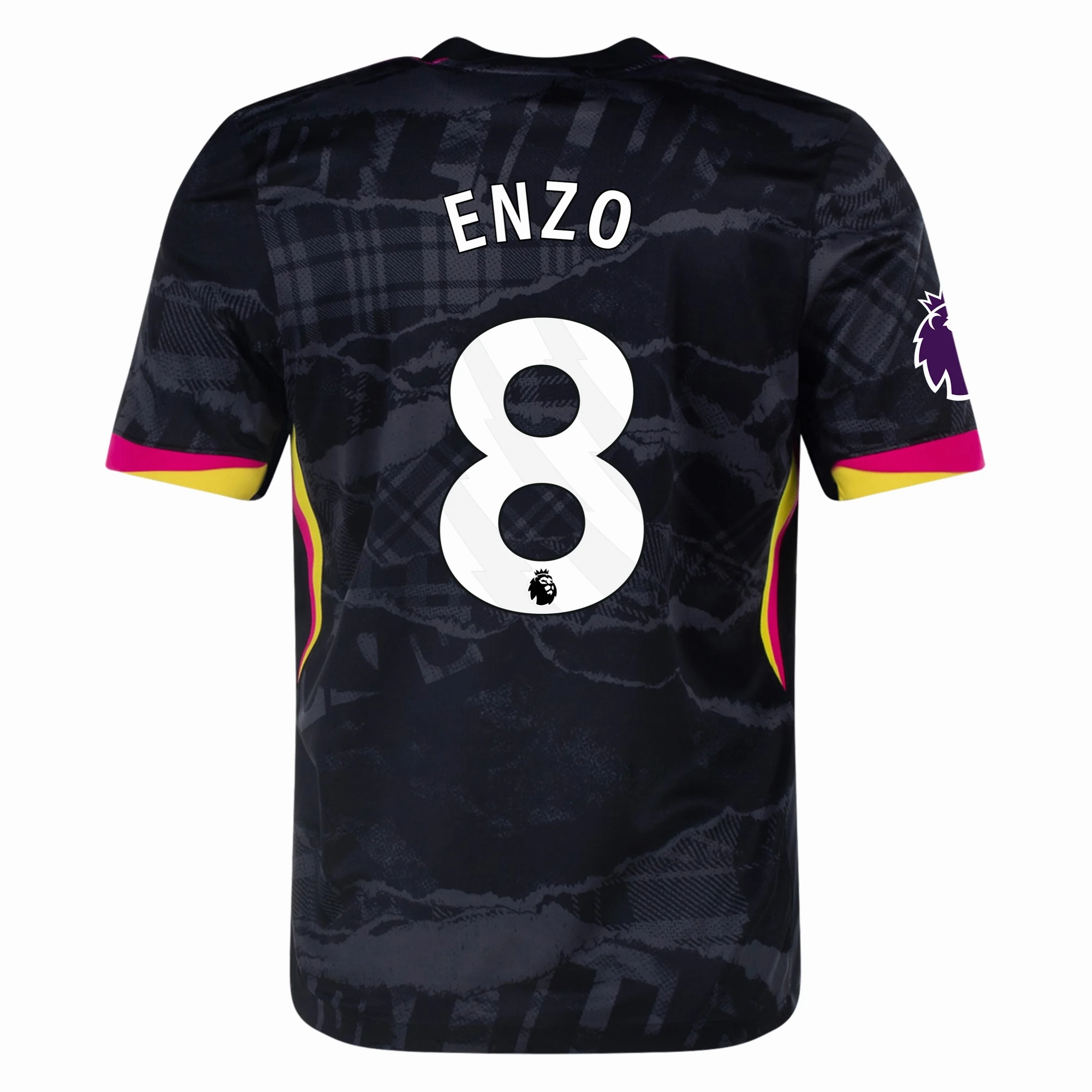 Anti Pilling Treatment Friction Reducing Inner Layer Nike Chelsea Enzo Fernandez Third Jersey w/ EPL Patch 24/25 (Anthracite/Pink Prime)