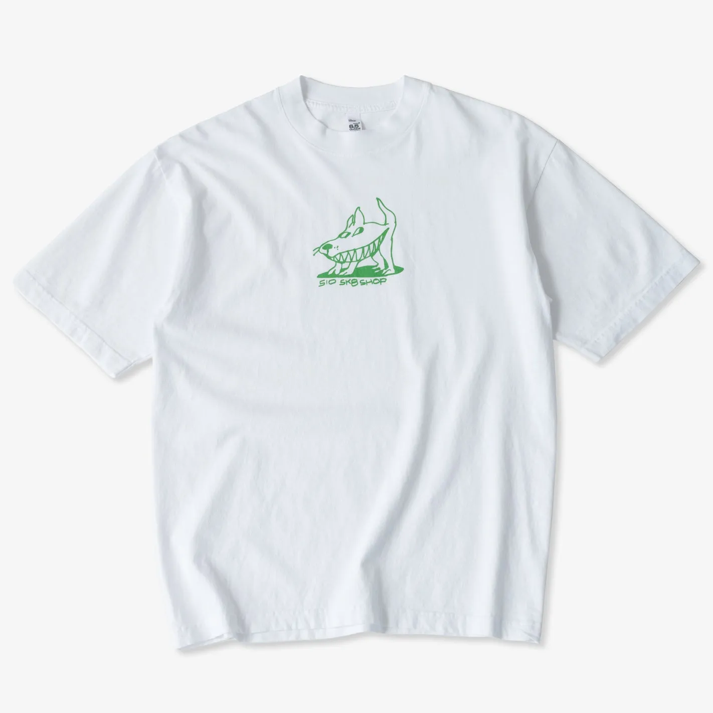 Sharkdog Tee (White/Green) GridTexture
