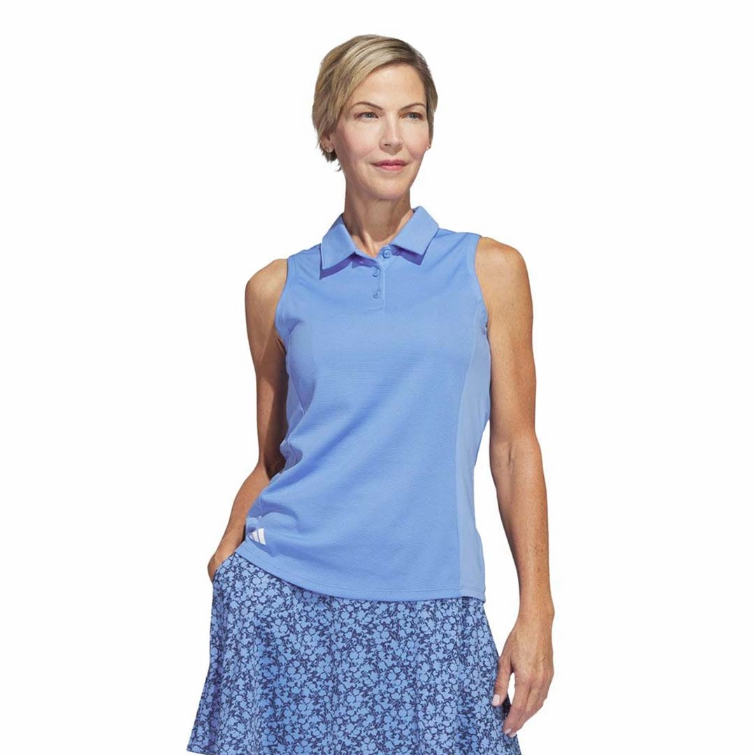 adidas - Women's Textured Sleeveless Golf Polo (HT1257) Enhanced Air Circulation