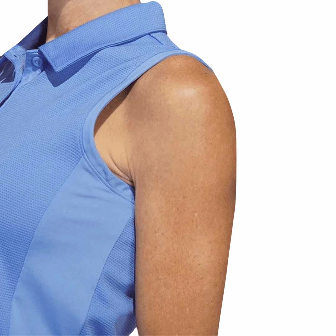 adidas - Women's Textured Sleeveless Golf Polo (HT1257) High Stretch Recovery Sport Ready Gear