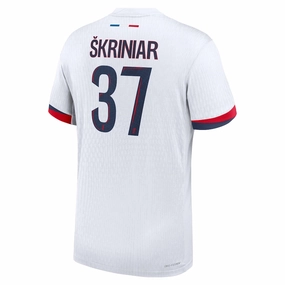 Nike Paris Saint-Germain Authentic Milan ?kriniar Away Jersey 24/25 (White/Midnight Navy) Running Style Muscle Fit