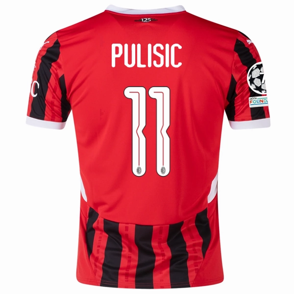 Stretch Lines Puma AC Milan Christian Pulisic Home Jersey w/ Champions League Patches 24/25 (Puma Red/Puma Black)