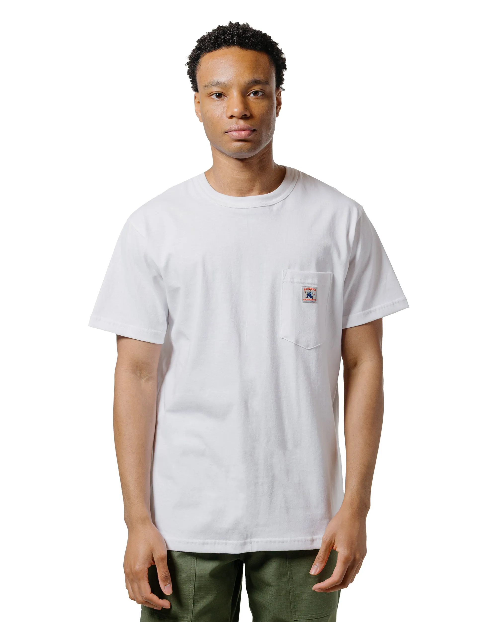 Randy's Garments Pocket Tee White Seasonal top Durable Collar Construction