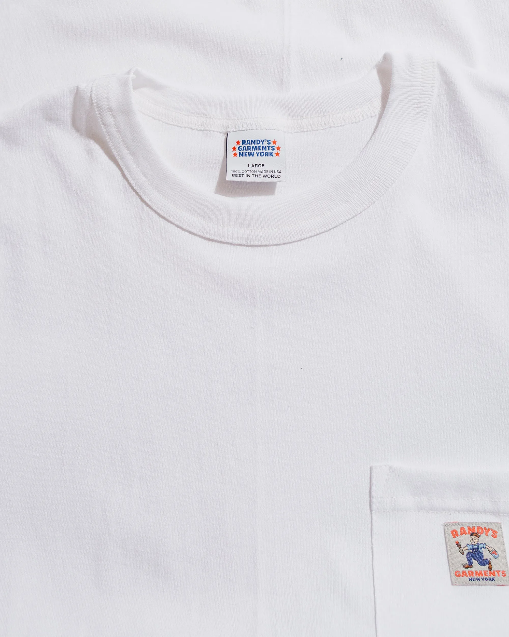 casual top Soft Feel Randy's Garments Pocket Tee White