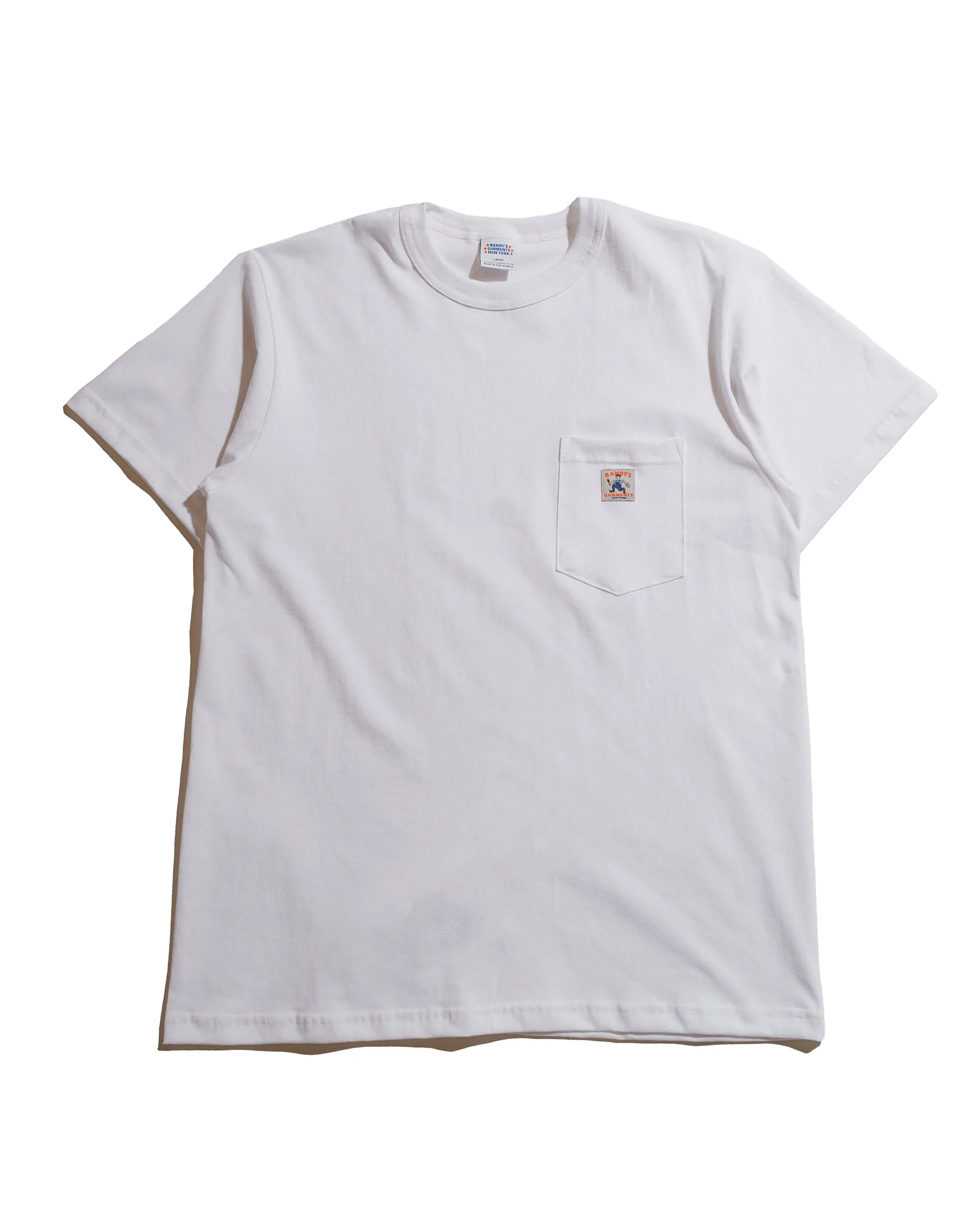 Relaxed Armhole Cut Randy's Garments Pocket Tee White