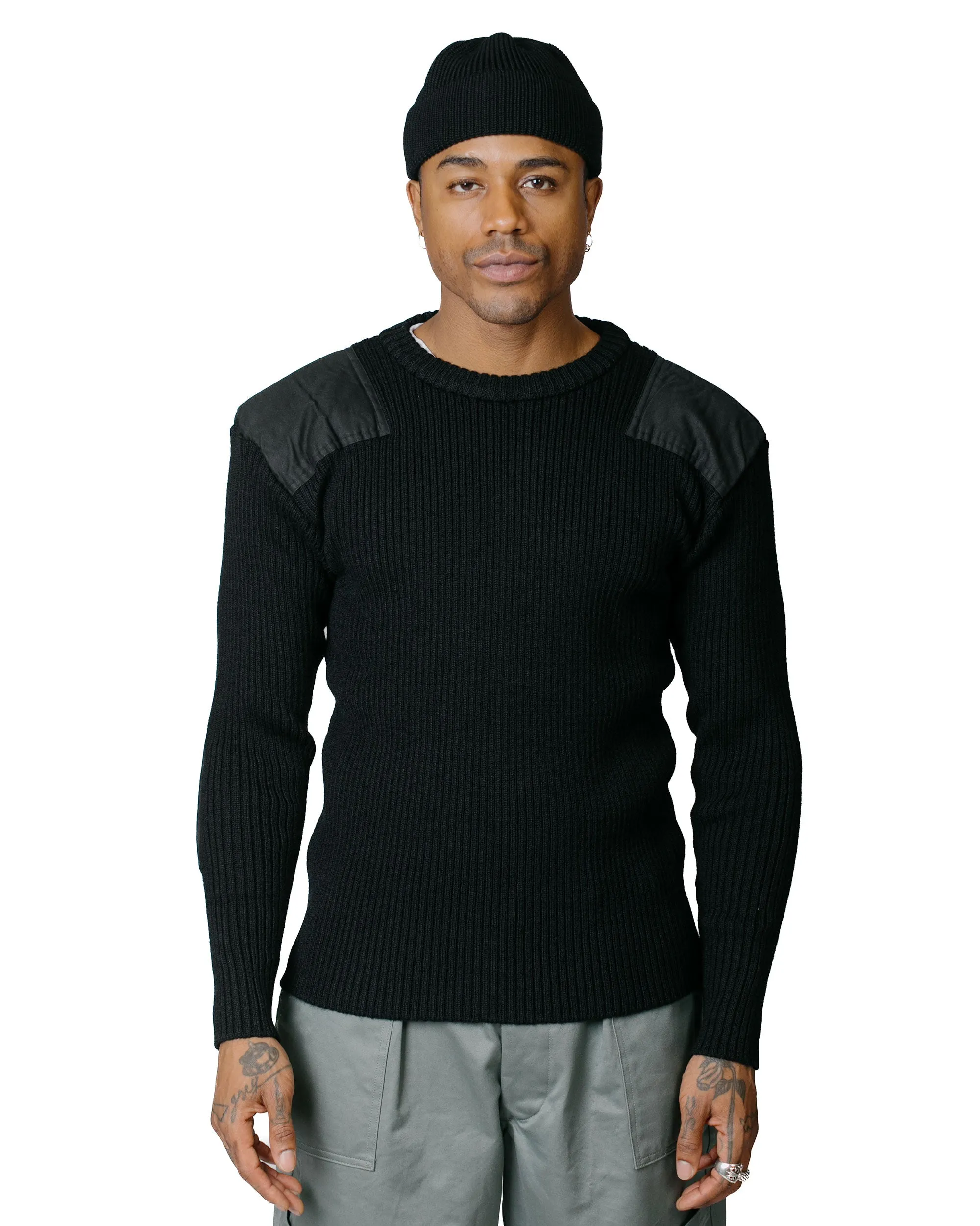 Street Style The Real McCoy's MC23104 Sweater, Service Wool Black