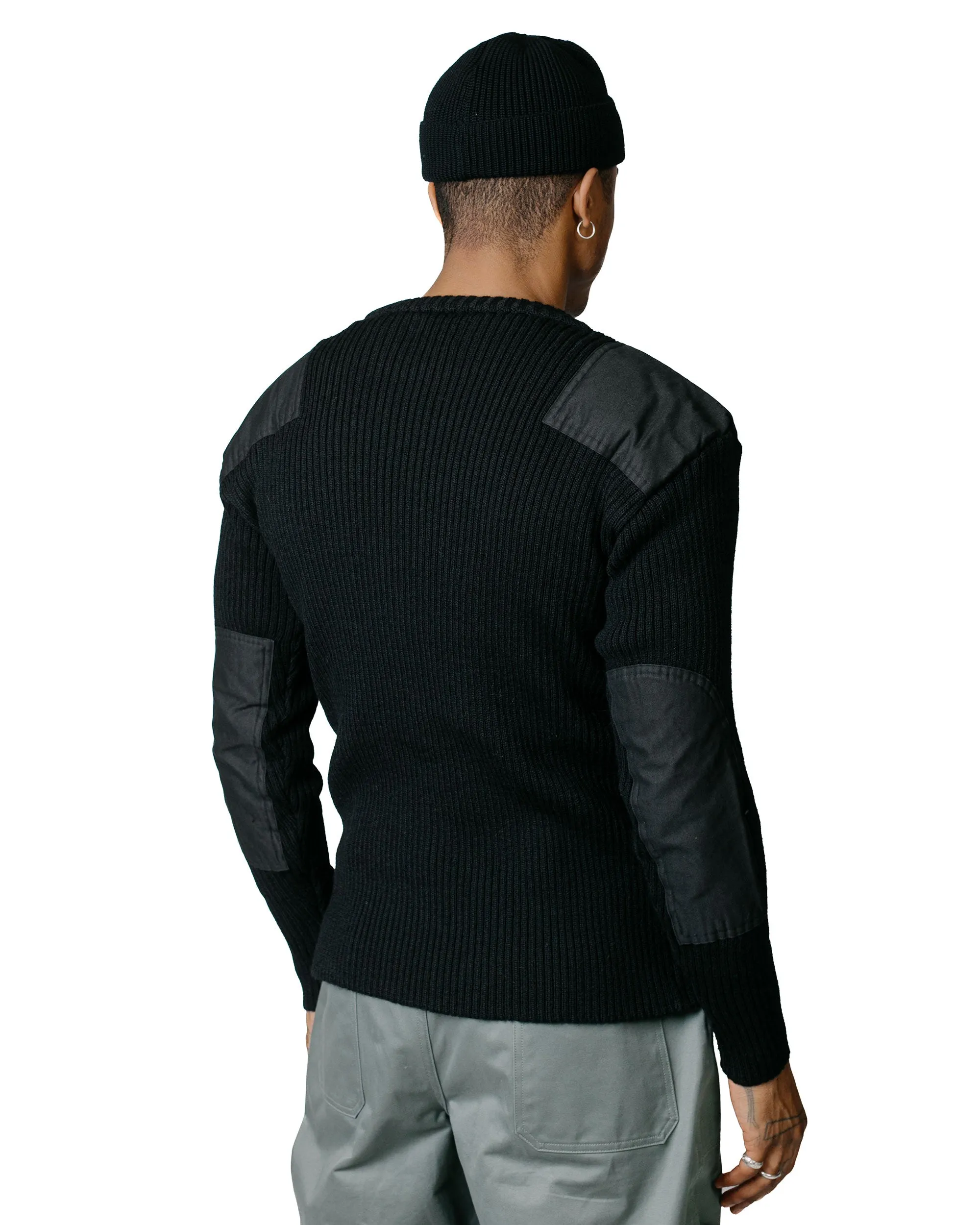The Real McCoy's MC23104 Sweater, Service Wool Black Lounge Wear Layered