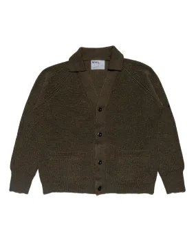 product personalization Travel Outfit MHL Collared Cardigan Virgin Wool Dark Olive