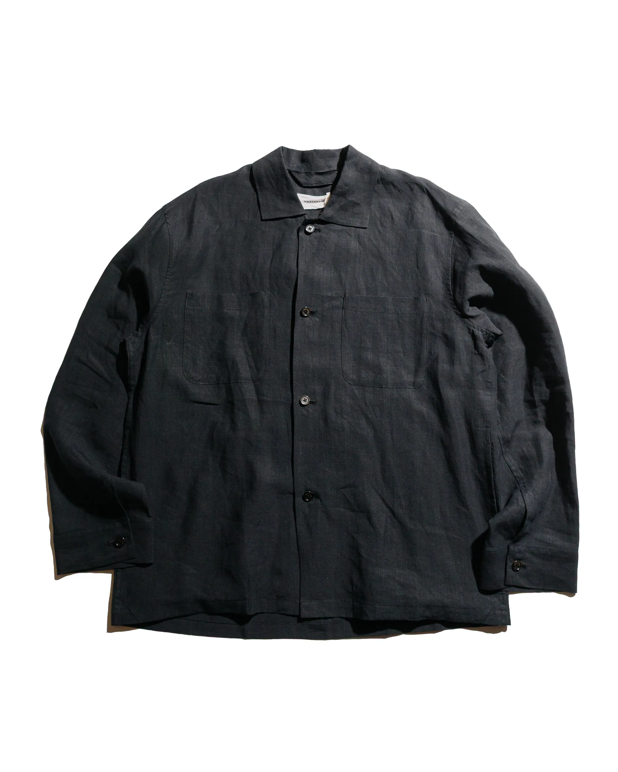 MARKAWARE Utility Shirt 80/1 Hemp Typewriter-Cloth Black Wedding guest Rugged Style
