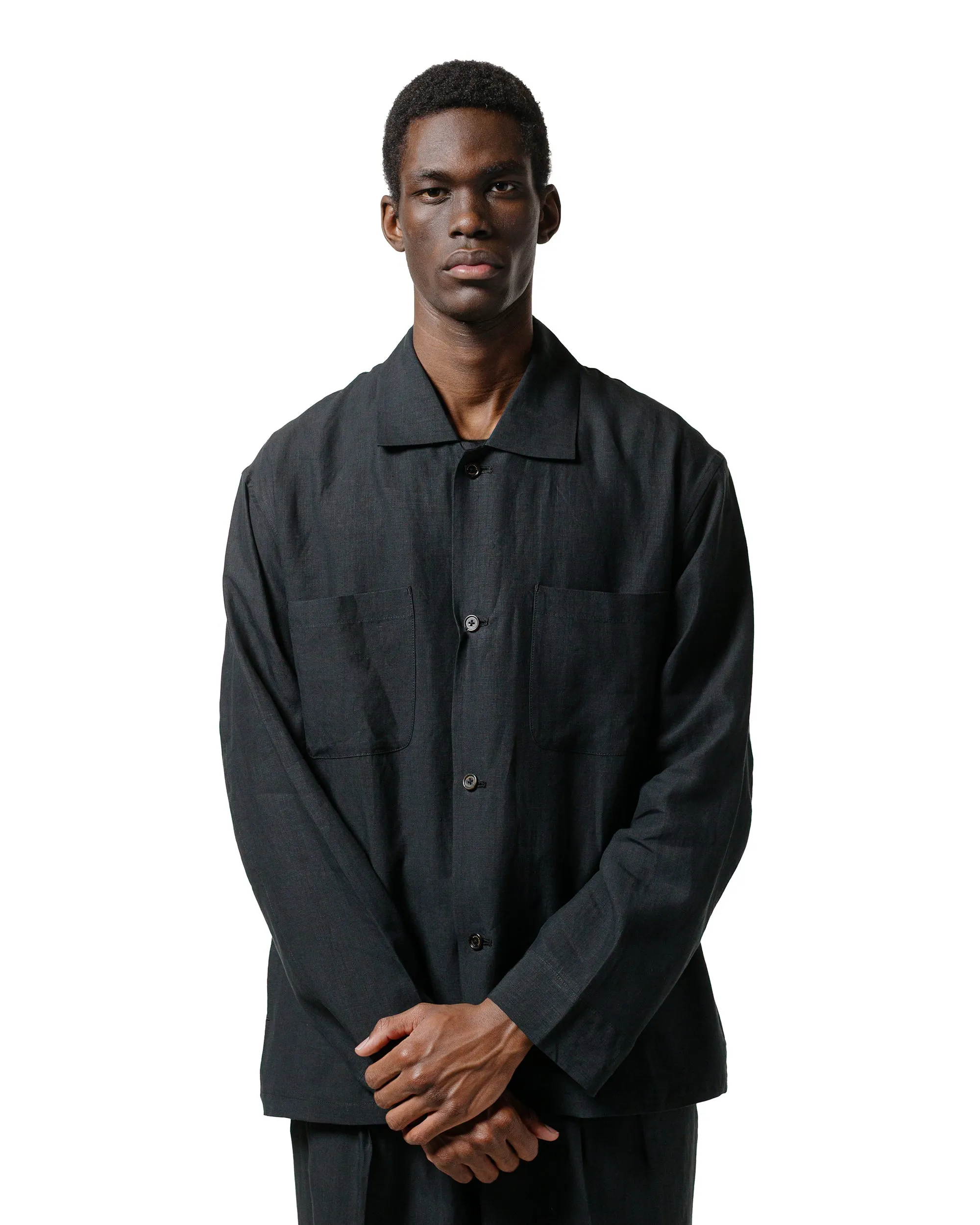 MARKAWARE Utility Shirt 80/1 Hemp Typewriter-Cloth Black Soft Touch