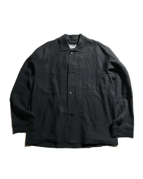 MARKAWARE Utility Shirt 80/1 Hemp Typewriter-Cloth Black Wedding guest Rugged Style