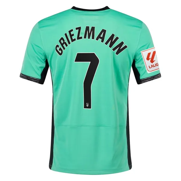 Nike Atletico Madrid Antoine Griezmann Third Jersey w/ La Liga Patch 23/24 (Spring Green/Black) Move Fast Laser Cut Ventilation