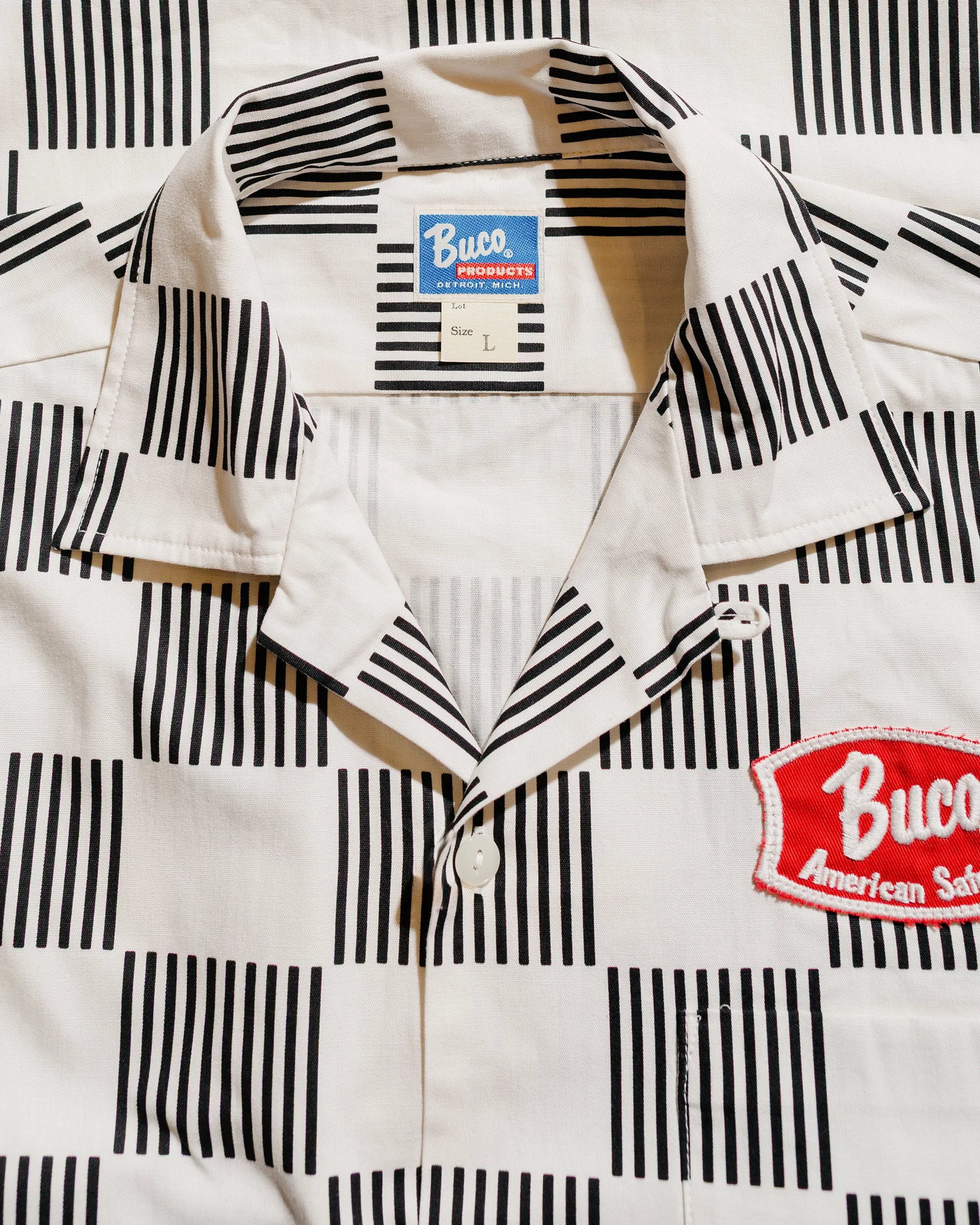 Weekend Style Bold colors The Real McCoy's BS25002 Buco Striped-Checkered Shirt White/Black