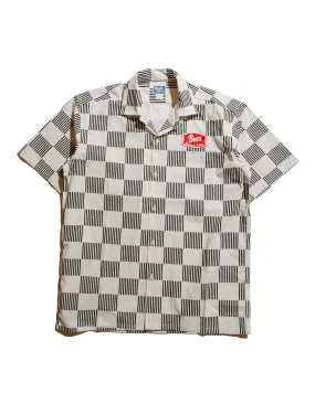 Tuckable Hem The Real McCoy's BS25002 Buco Striped-Checkered Shirt White/Black