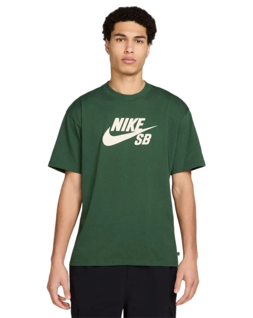 Nike SB Logo Skate Tee - Fir Green Utility Mode Breathable Stretch Fabric