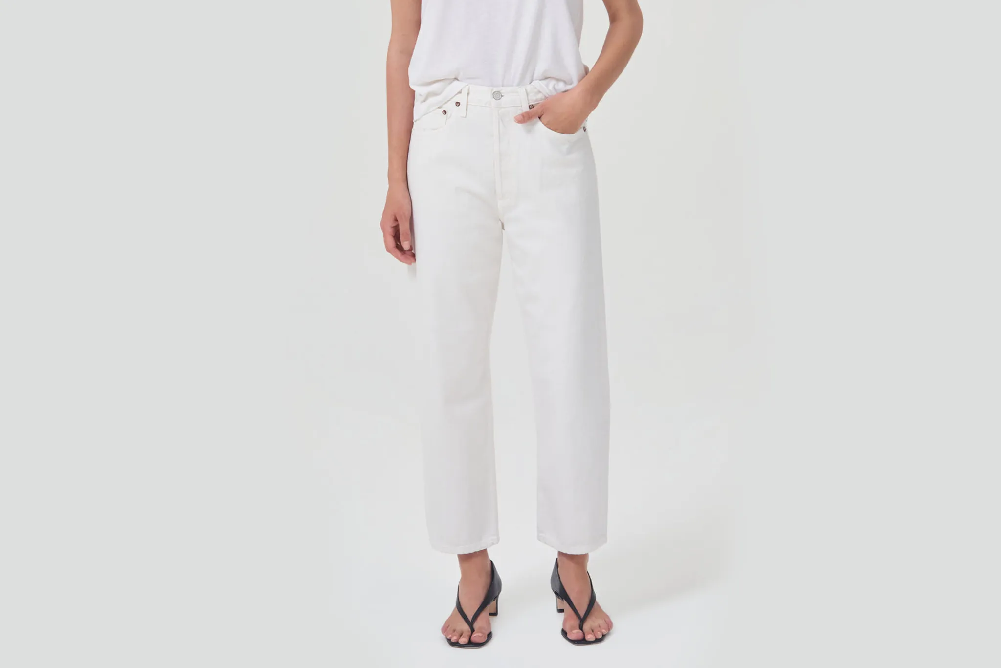 AGOLDE "90's Crop Mid Rise Straight Jean" W - Salt Camera Glow