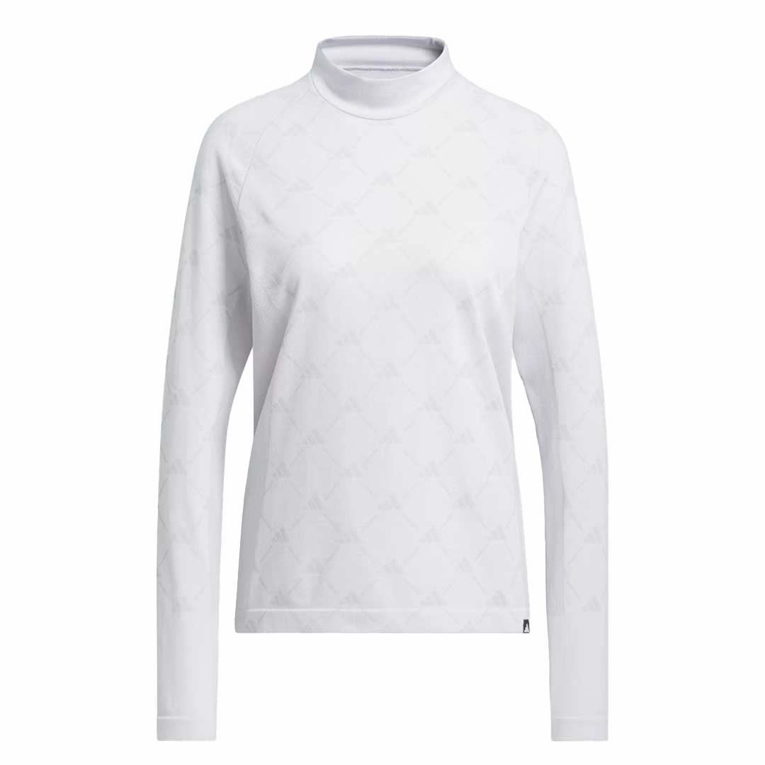 adidas - Women's Ultimate365 Tour Monogram Mock Neck Long Sleeve T-Shirt (IK7181) Comfort Collar Design