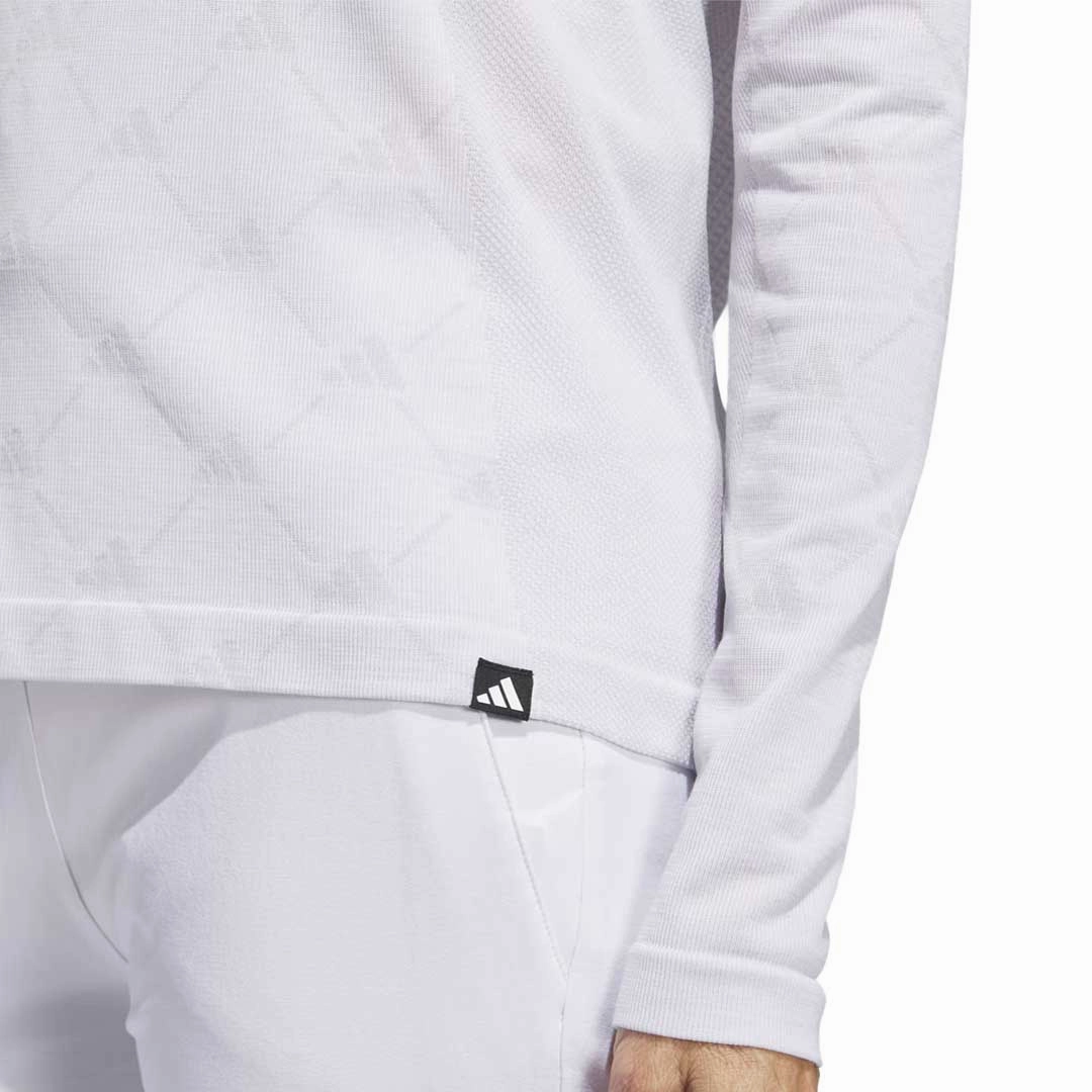 adidas - Women's Ultimate365 Tour Monogram Mock Neck Long Sleeve T-Shirt (IK7181) Mesh Panel Flexible Collar System
