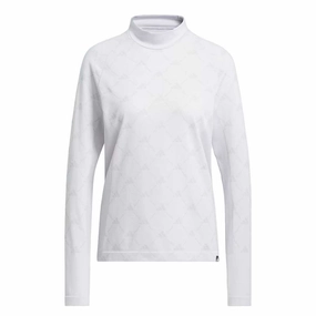 adidas - Women's Ultimate365 Tour Monogram Mock Neck Long Sleeve T-Shirt (IK7181) Comfort Collar Design