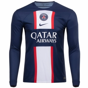 Garment Dyed Colorfastness Oversized Fit Nike Paris Saint-Germain Long Sleeve Jersey 22/23 (Midnight Navy/White)