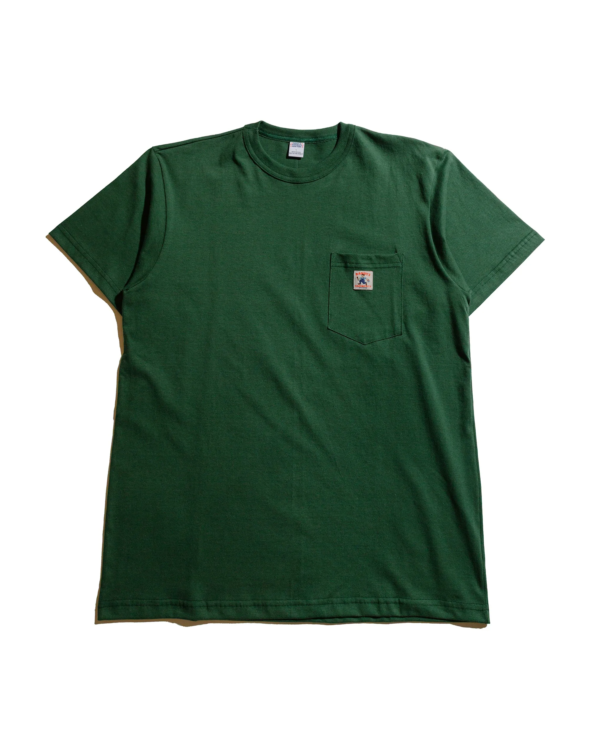 SlimFit GarmentDyedTexture Randy's Garments Pocket Tee Dark Green