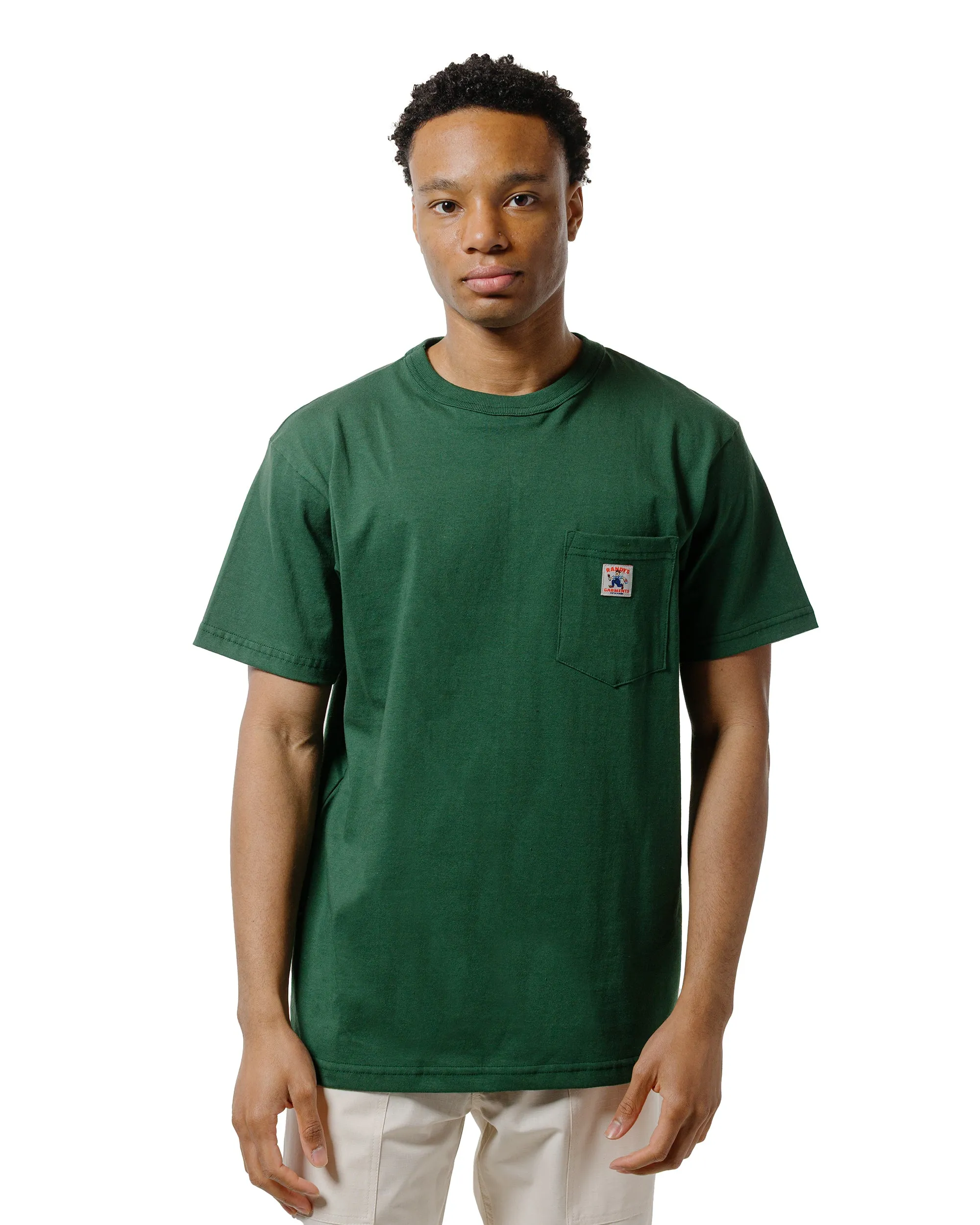 Randy's Garments Pocket Tee Dark Green Relax Comfort Style Bohemian