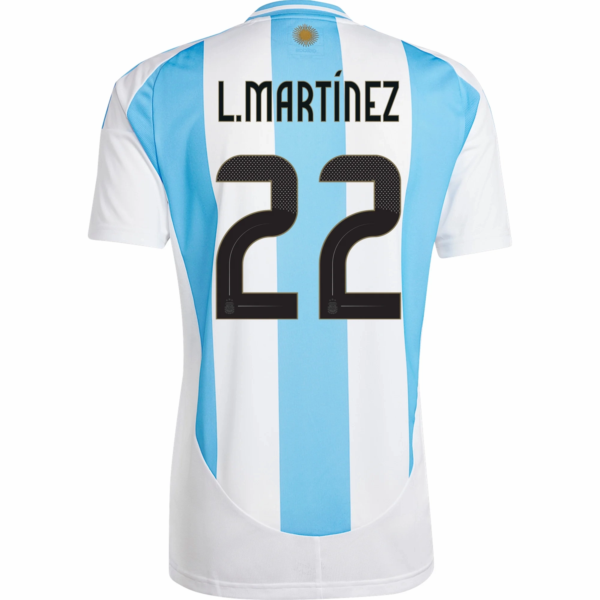 Breathable Sportswear Fabric adidas Argentina Lautaro Martinez Home Jersey 24/25 (White/Blue Burst)