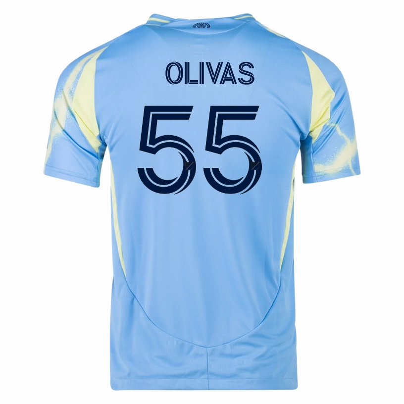 adidas Philadelphia Union Sal Olivas Authentic Away Jersey 25/26 (Blue/Yellow) Cool Touch Durable Recycled Blend
