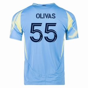 adidas Philadelphia Union Sal Olivas Authentic Away Jersey 25/26 (Blue/Yellow) Cool Touch Durable Recycled Blend