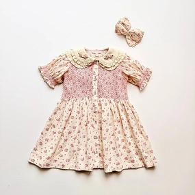 Easy Match [Exclusive] Bonjour Diary Tunique blouse with hair clip, Rosa bloom print