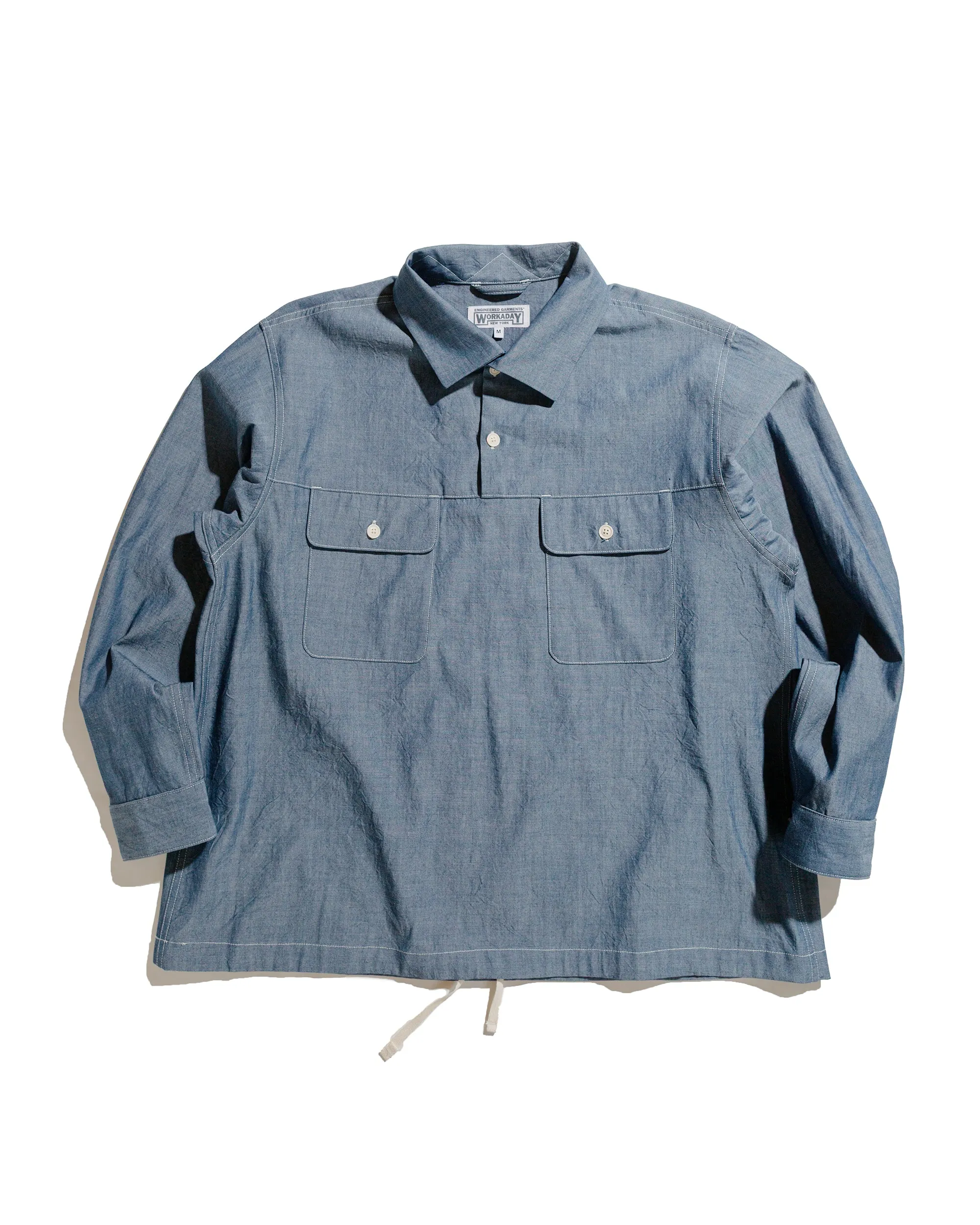 Trendy Look Engineered Garments Workaday Jumper Shirt Indigo Cotton Chambray