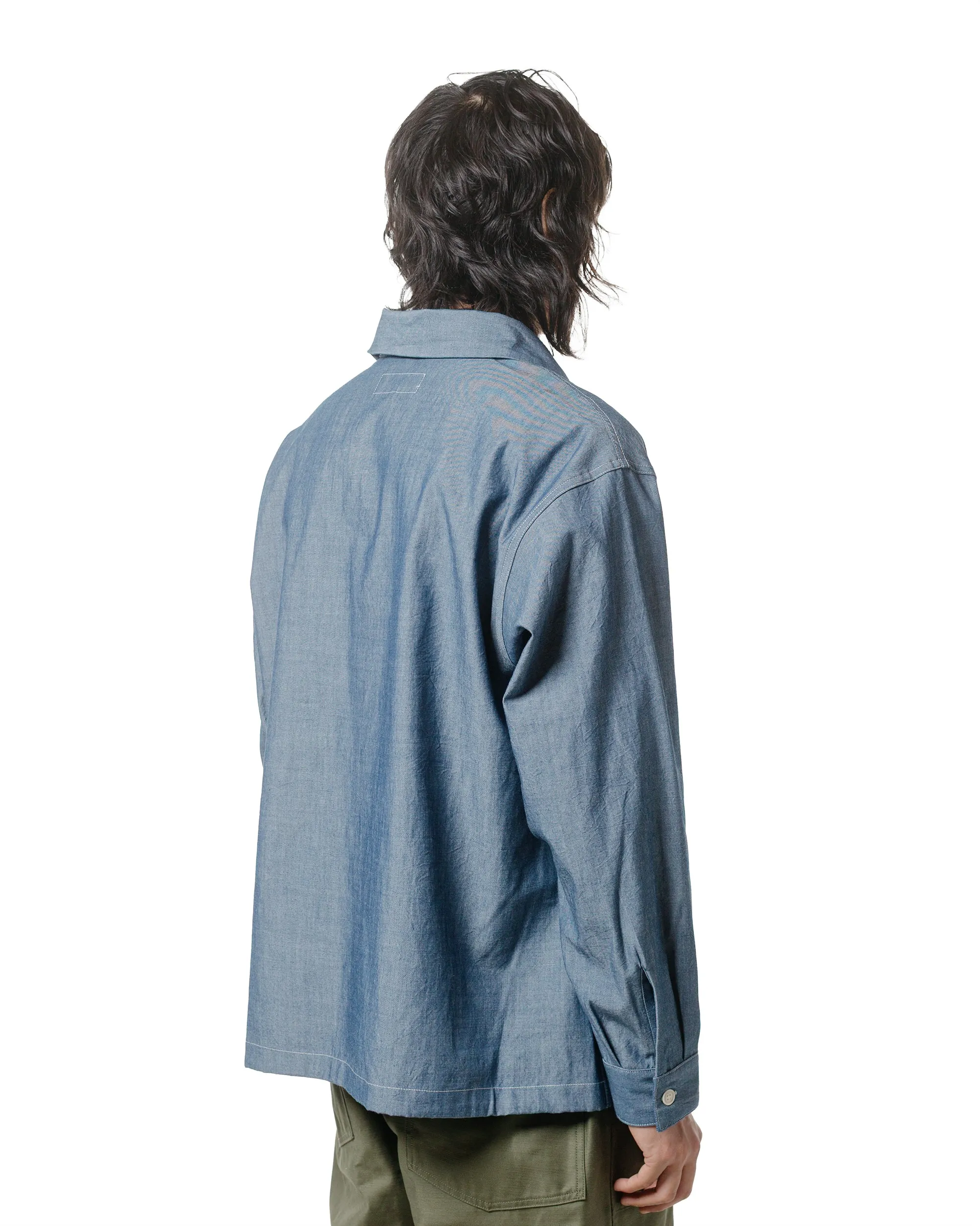 Chambray Fabric Seamless Sides Engineered Garments Workaday Jumper Shirt Indigo Cotton Chambray