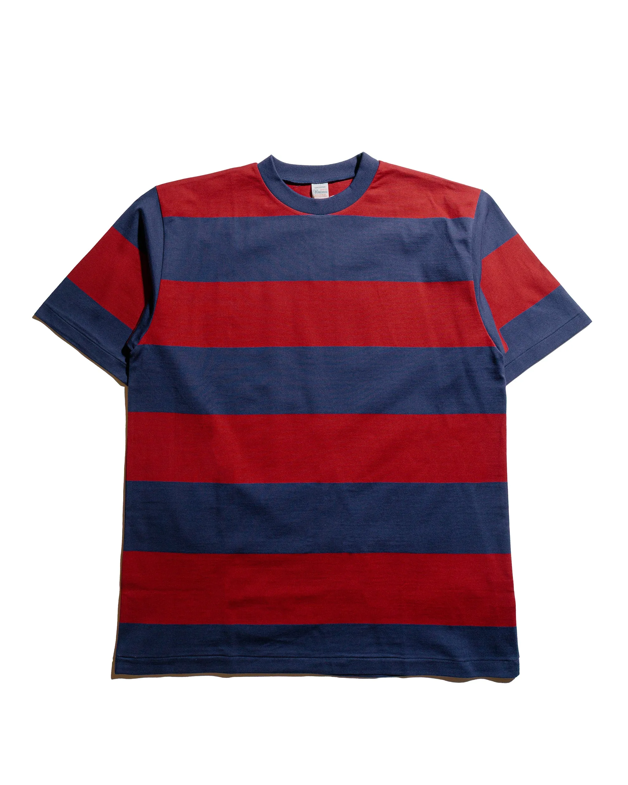 Fit For All Day Slim Silhouette Warehouse Lot. 4108 S/S 4in Border Tee Navy/Bordeaux