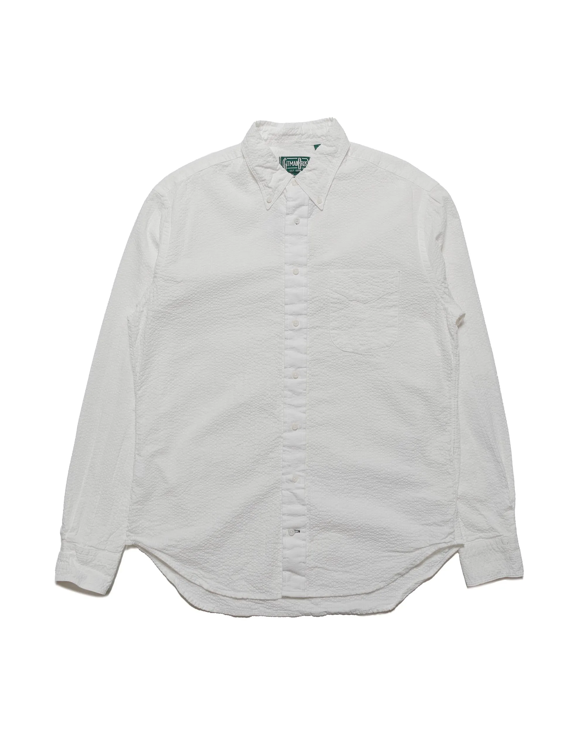 Breathable mesh Active Wear Gitman Vintage Bros. White Seersucker Shirt