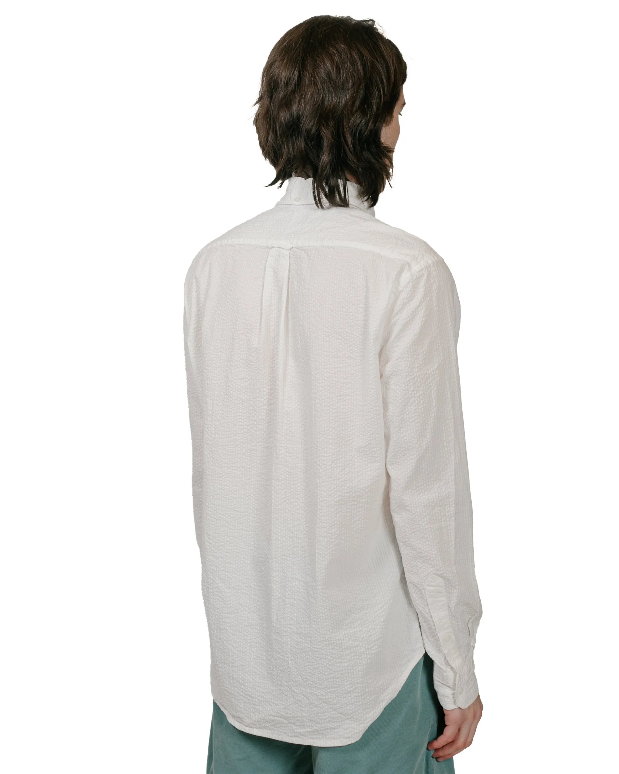 Tagless label Gitman Vintage Bros. White Seersucker Shirt